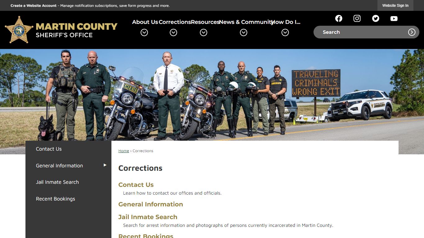 Corrections | Martin County Sheriff's Office, FL